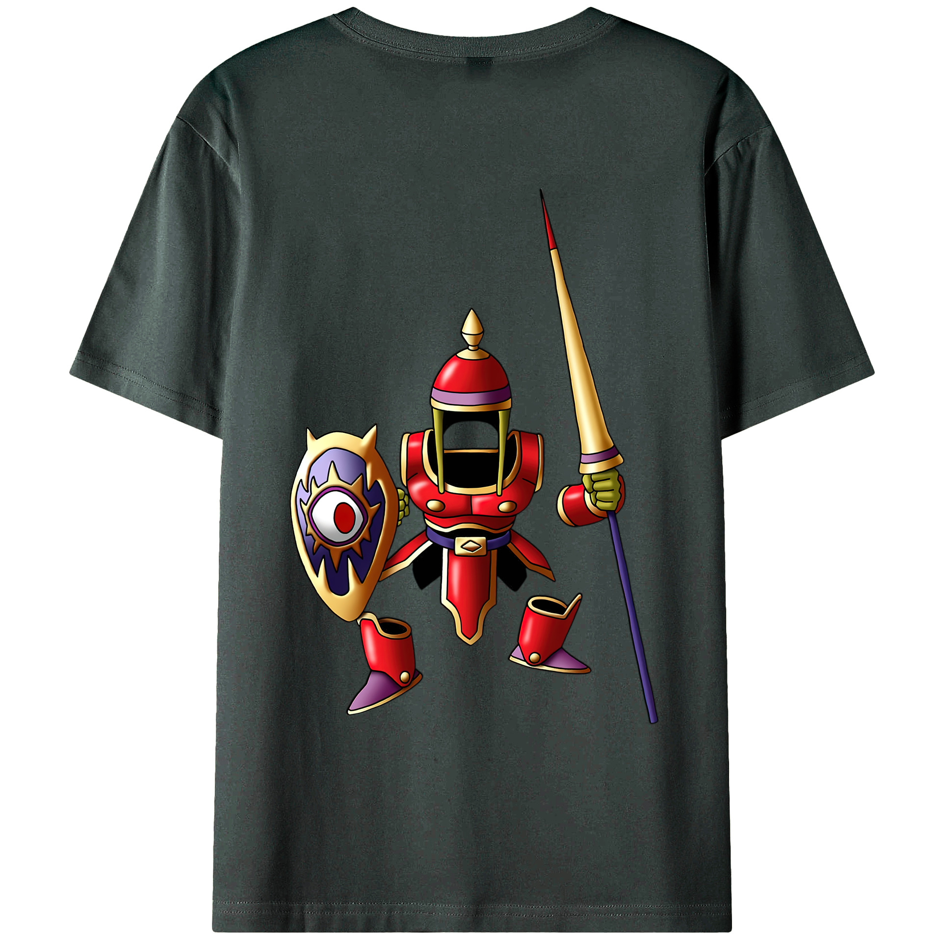 （画像用） ドラゴンクエスト Doragon Kuesuto Dragon Quest 綿100％ メンズ半袖Tシャツ（バックプリント） 通気性